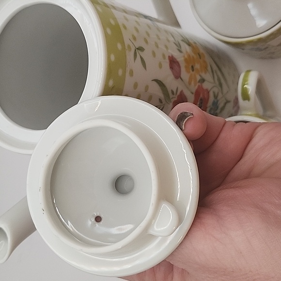 Vintage MilleFleur Avant Garde Coffee Pot and Cream & sugar Made in Japan - Picture 7 of 14